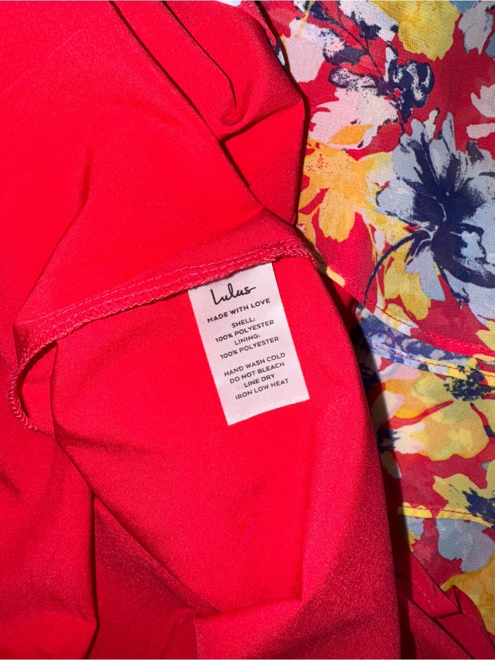 Lulu's Red Multi-Color Floral Cold-Shoulder Wrap Maxi Dress - Picture 8 of 8